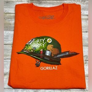 Gorillaz Dirty Harry Orange Graphic T-Shirt Size Large New W/O Tag